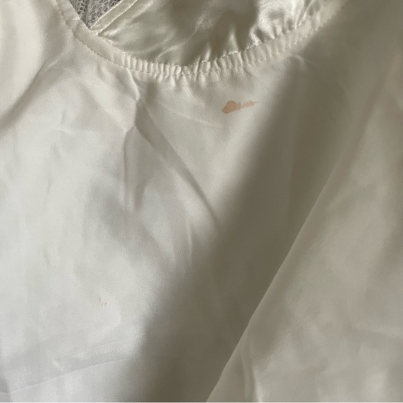 White Floral Lace Cami Satin Mini Dress - Picture 6 of 8